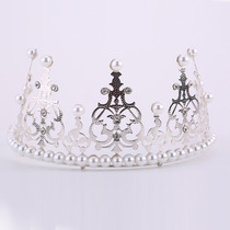 Birthday Cake Baking Decoration Accessories Pearls Princess Headwear Accessories Swing Pieces Gift Silver big number Crown