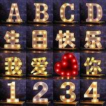 Modeling lamp decoration led 26 English alphanumeric digit lights illuminated decoration Christmas tree trinkets