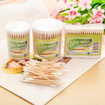 Double Head Wood Stick Cotton Sign Box Fit Bagged Medical Sterile Stick Makeup Cotton Stick