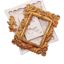New product turning sugar cake silicone mold European Baroque frame dry Pace decoration mousse baking tool Clay