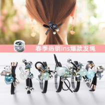 Head rope female leather band tie hair rope net red high elasticity durable small leather case Hairband Korean ponytail thick simple Korean version