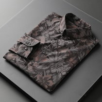 2021 Spring and Autumn Shirt Mens Long sleeves Trend Anti-wrinkle-shirt Business Leisure No Bronzed business Inn shirt male