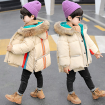  Boys  cotton clothes 2020 new winter clothes baby quilted jacket childrens down cotton clothes medium and large childrens thickened jacket Western style tide