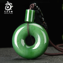 Tiangzi jade carving Xinjiang Hetian Jade Jade Jade safe buckle pendant male Jade old pit material female pendant