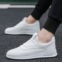 Summer breathable deodorant pedal mens shoes lazy white canvas casual thin plate shoes white shoes Old Beijing cloth shoes