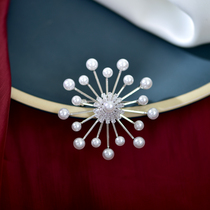 High-end women luxury pearl brooch ins tide personality corsage suit neckline decoration pin fixed clothes accessories