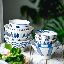 Sakura on Huazha Japanese hand-painted ceramic bowl household soup bowl goblet bowl small noodle bowl rice bowl horn Bowl