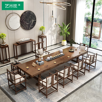 New Chinese style solid wood tea table and chair combination classical Zen simple coffee table leisure negotiation reception Kung Fu Tea long table