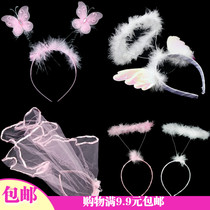 30g Childrens Day hoop cartoon headdress performance kindergarten animal headdress Angel veil Crown butterfly headband