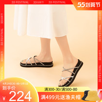 Red Valley Women Shoes 2022 New Casual Fashion Flat Bottom Ladies Sandals 100 Hitch Slippers Womens Toes S122070015