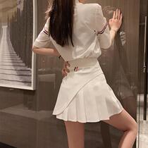 Silver Childrens Day Thom Browne new TB minimalist fashion Tidal Plexom Skirt Irregular high waist and half body dress