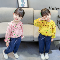 Girl autumn suit one year old baby girl two sets 2021 spring new 3 Korean version 1 foreign fashion fashion