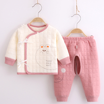 Newborn baby clothes pure cotton underwear set Split newborn baby monk clothes spring coat spring and autumn winter clothes