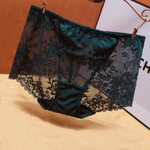 Big Code Lace Pants Lady High Waist Thin style Sexy Untracty Hollowed-out and Comfortable Lift Hip Flat Corner Pants Fat MM