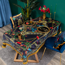 European light luxury velvet tablecloth tassel tablecloth square round tablecloth rectangular coffee table TV cabinet cover cloth