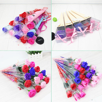 Single soap rose Mothers Day Carnation soap flower Tanabata Valentines Day creative small gift promotional gift