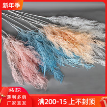 Simulation of flowers phoenix tail grass wedding flower arrangement decoration flower fog flower shopping mall beautiful Chen wedding stage ceiling flower