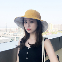 Double-sided fishermans hat female Japanese big hat brim Joker sunscreen UV sun hat Zi Xia Korean version of net red sun hat