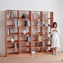 Day-style solid wood bookshelf floor shelve Nordic office partition living room bookcase tea rack storage rack composition