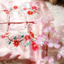 Silk pure handmade suxu embroidered jacket top Tang pink GAO-19 mulberry silk liner