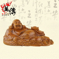 Wan Chuan pear wood carving horizontal Buddha mahogany gift ornaments lying Buddha Maitreya crafts home furnishings