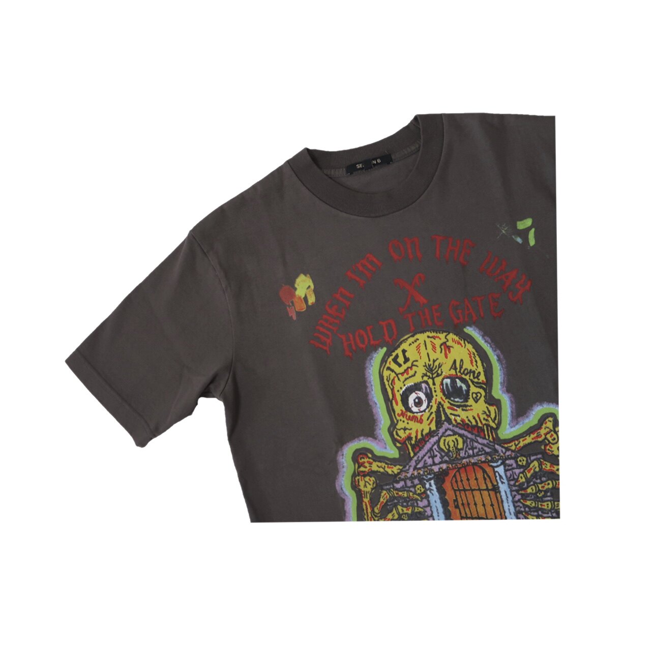 Альбом Канье 6 сезона граффити Винтажный прилив красоты ретро мойка случайный короткий рукав Футболка свободный, Others / Other 