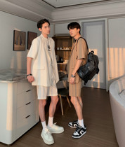 Hualun summer cotton linen free iron light cooked casual suit mens suit tide jacket short sleeves shorts thin suit