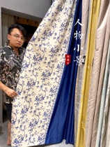 Blue and White Orchid * twigs flower characters small scenery classical Chinese curtains