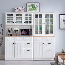 Kitchen solid wood cupboard high cabinet short cabinet sidebar cabinet locker oven cabinet tea cabinet simple cabinet microwave cabinet