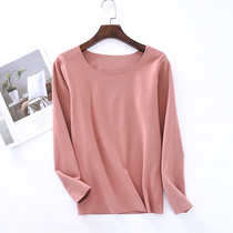 De velvet no trace fever plus velvet thickened base shirt womens long sleeve T-shirt slim body warm top autumn clothes