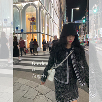 Shi Weiliang Spring small fragrant style dress two-piece small man 2021 new black and white woven wool coat