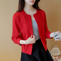 Early Autumn Knitted Cardigan Womens Spring and Autumn Thin Style Outside 2021 New Sweater Short Small Coat Top