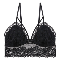 Sexy lace lace without steel ring triangle cup bra breathable and comfortable hollow bra ladies small chest breast enhancement underwear