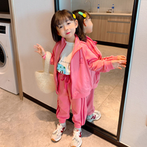 Girl set autumn 2021 new children Spring and Autumn foreign childrens clothes sports two-piece baby clothes