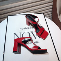 Hong Kong Roman sandals womens 2021 new summer wild wear Net Red Square head open toe with thick heels