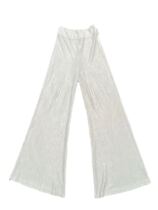  soso homemade gold silk fabric high waist silver white wide leg wide leg pants