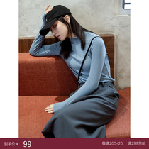 Deer and birds stacking music basic warm skin-friendly t-shirt bottoming shirt high-neck U-neck 7 colors 3827
