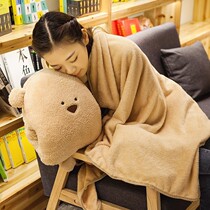 Warm pillow thickened car car plus velvet dual-purpose winter holding blanket travel air conditioning quilt pillow