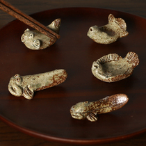 Kookawa Japan House Japan Original Clothing Import Lettul Fever Retro Hand For Five Fish Ceramic Chopsticks Rack of Chopsticks Stall