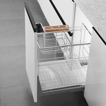 Drawer 304 stainless steel vertical seasoning kitchen cabinet pull basket drawer cabinet storage storage dish rack