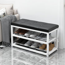 Try on shoes stool home door rest shoe rack simple multi-layer storage shoe cabinet can sit iron soft bag multi-function