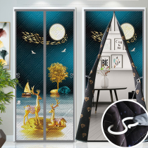 Cotton door curtain winter warm blocking wind chill magnetic suction partition curtain hanging curtain room inside and outside shop thickened insulated sealing curtain