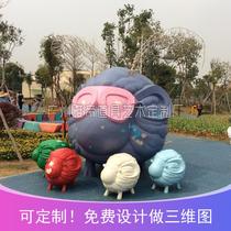 Mid-Autumn Festival scenic spot outdoor decoration ornaments FRP sculpture Animal model custom flock foam sculpture