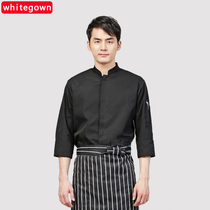 chu shi fu spring and autumn in the long sleeve kitchen clothing men restaurant Han hotel kitchen chef work clothes