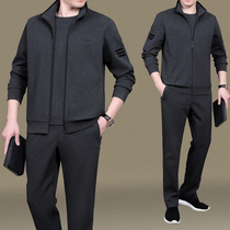 Middle-aged peoples sports suit mens spring and autumn three-piece suit middle-aged and elderly casual clothes mens dad spring 2021 new style
