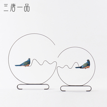 New Chinese hand-painted bird creative ornaments home Model House exhibition bogushil study table soft handicraft