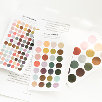 Ink Ren Color Round Base Handbill Round Point Stickers Girl Hearts Cherry Blossom Hand Ledger Diy Decorative and Painted Closure Sticker