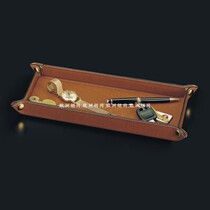 Spanish import Bandai stationery EL CASCO M-686 brown leather rectangular pencil case upscale business