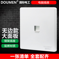 International Electrotechnical White Wall Switch Socket Panel Type 86 Hidden Household One Computer Network Cable Socket