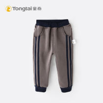 Tong Tai plus velvet thick warm pants 1-4 years old boys and girls baby autumn and winter velvet sports trousers warm single pants